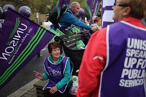 LONDON, ENGLAND - OCTOBER 20: UNISON trade uni...
