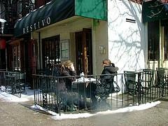 Outdoor cafe in 30 degrees and snow!